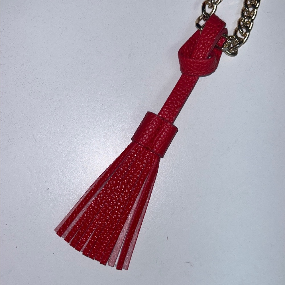 NWOT❤️MUD PIE Sleek Red Bag Purse Clutch with Gold Chain & Tassel - Picture 8 of 12